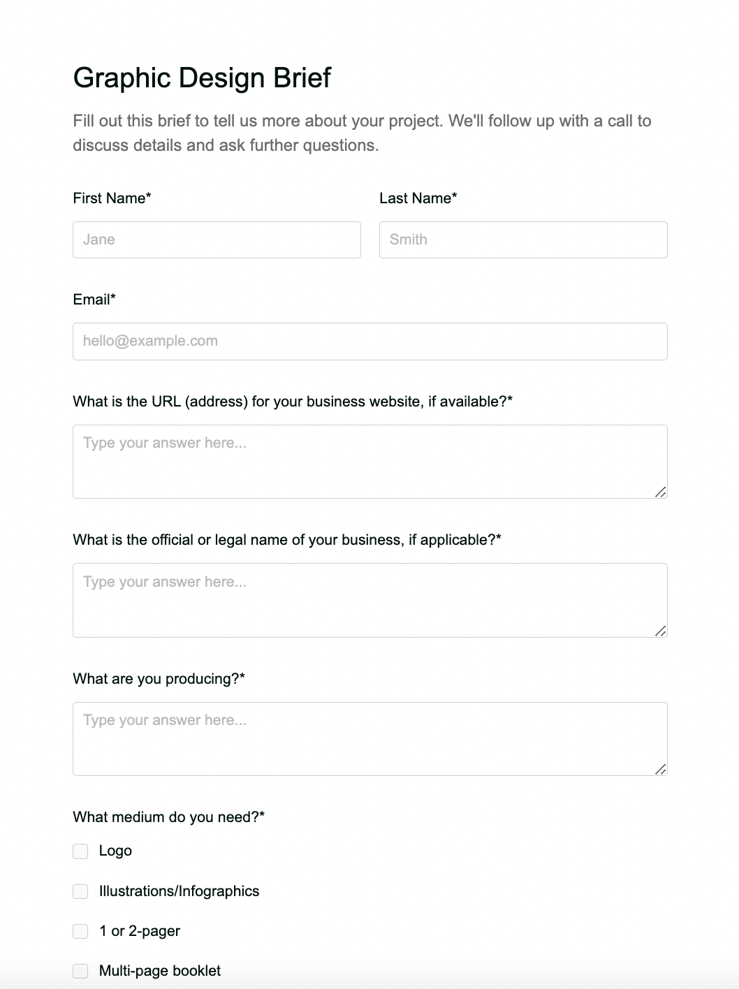 Bonsai Graphhic DESIGN Brief example by GoVisually
