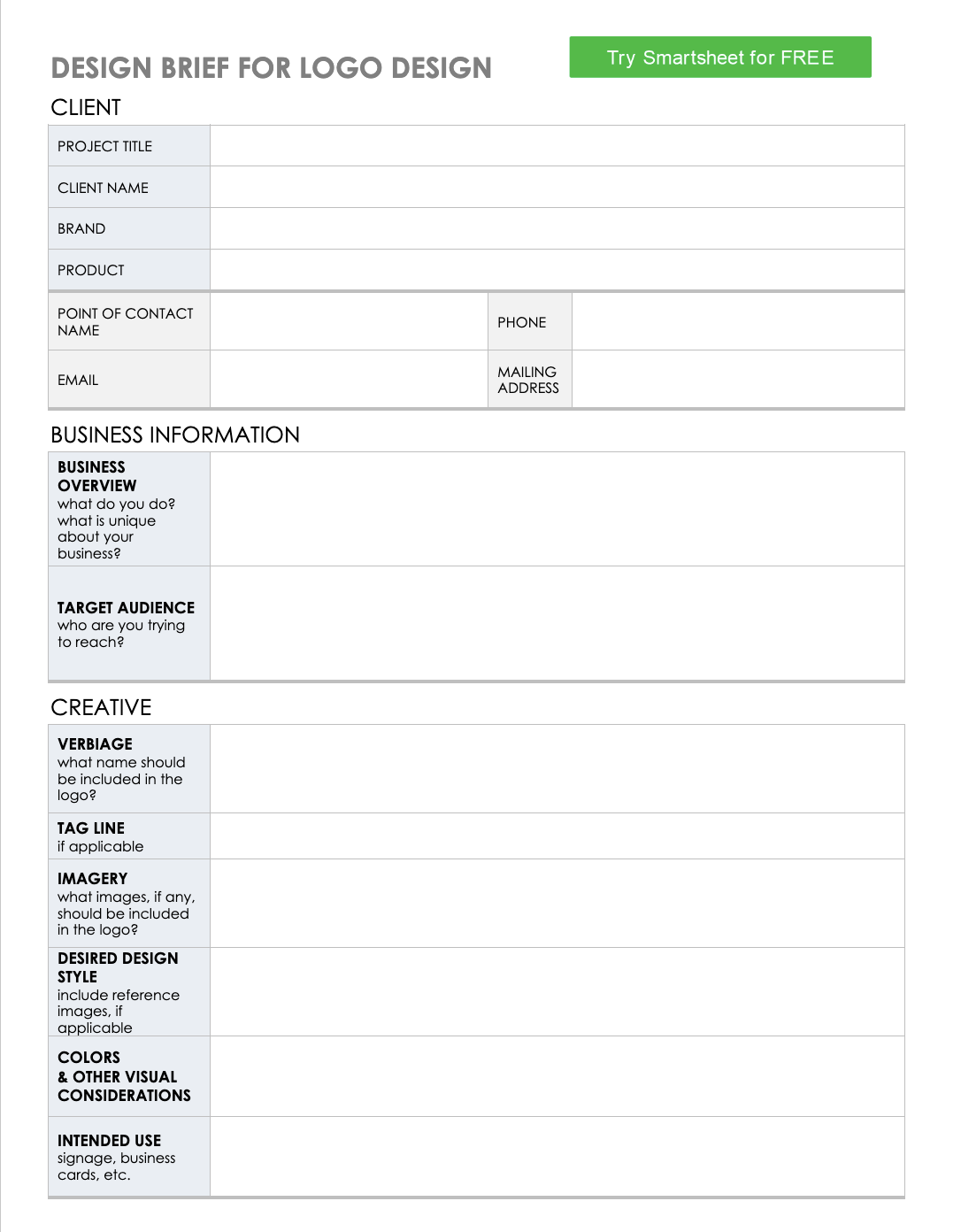 Design brief example by GoVisually